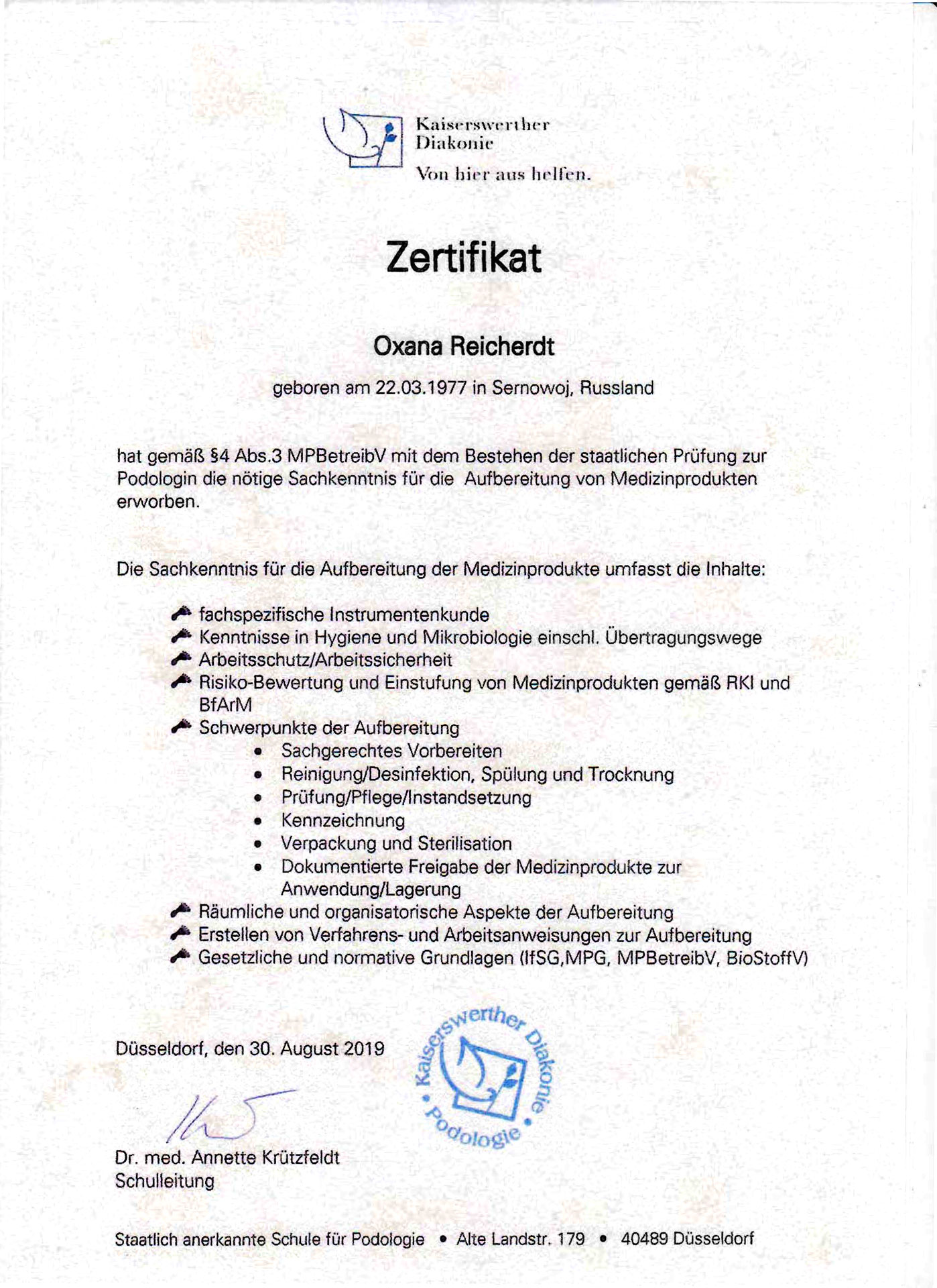 zertifikat